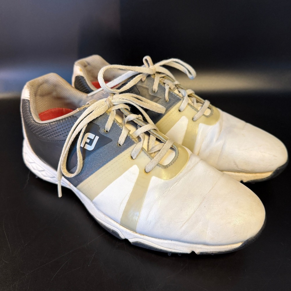 FootJoy Energize 58139 Mens Golf‎ Shoes White Grey Spiked Size 9.5 M
